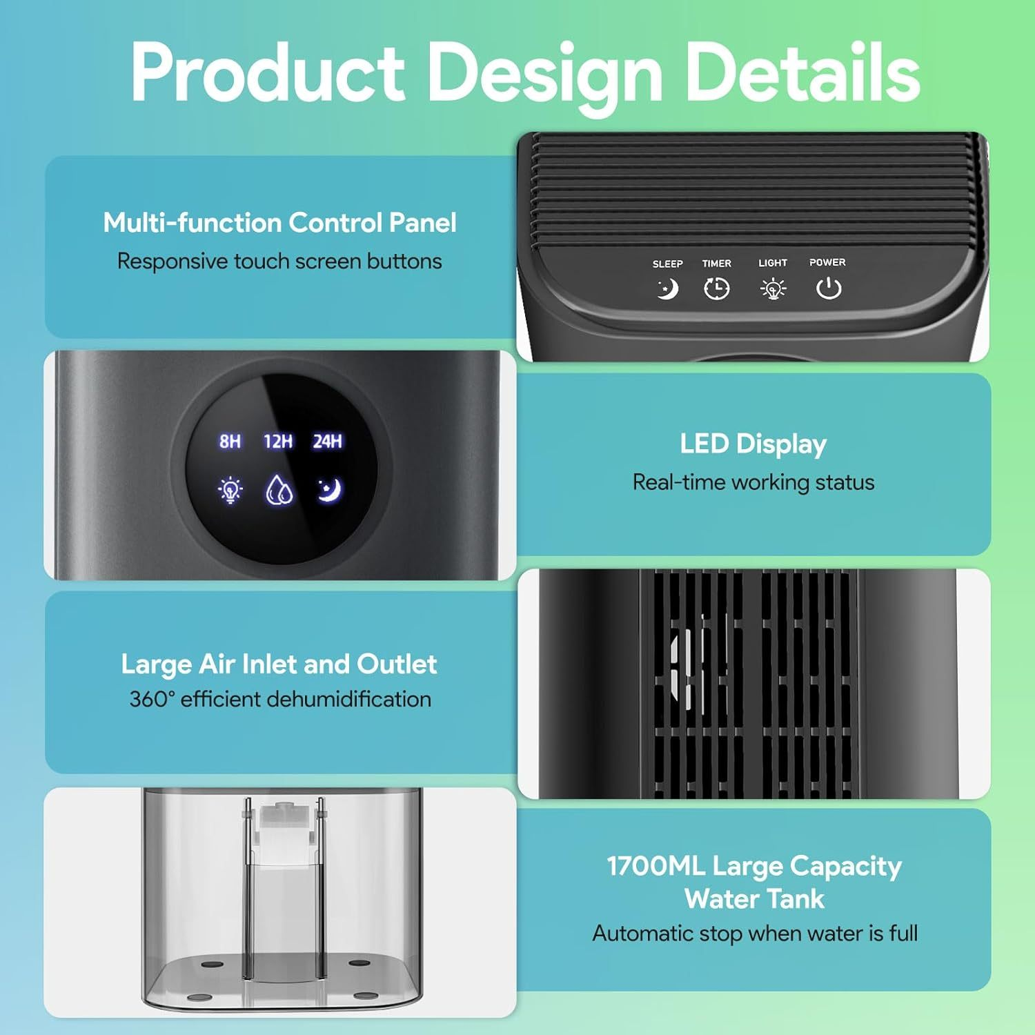 Dehumidifiers For Home 1.7L - Ultra Quiet Dehumidifier photo 4