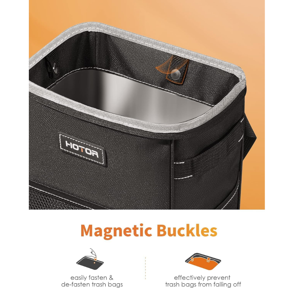 Black Car Trash Can 2 Gallon, Leakproof Hanging Waste Bin And Organizer For Vehicle Interior photo 2
