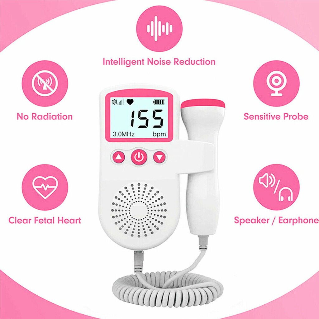 Fetal Doppler Detector Baby Heart Beat Rate Probe Prenatal Monitor Ultrasonic photo 1