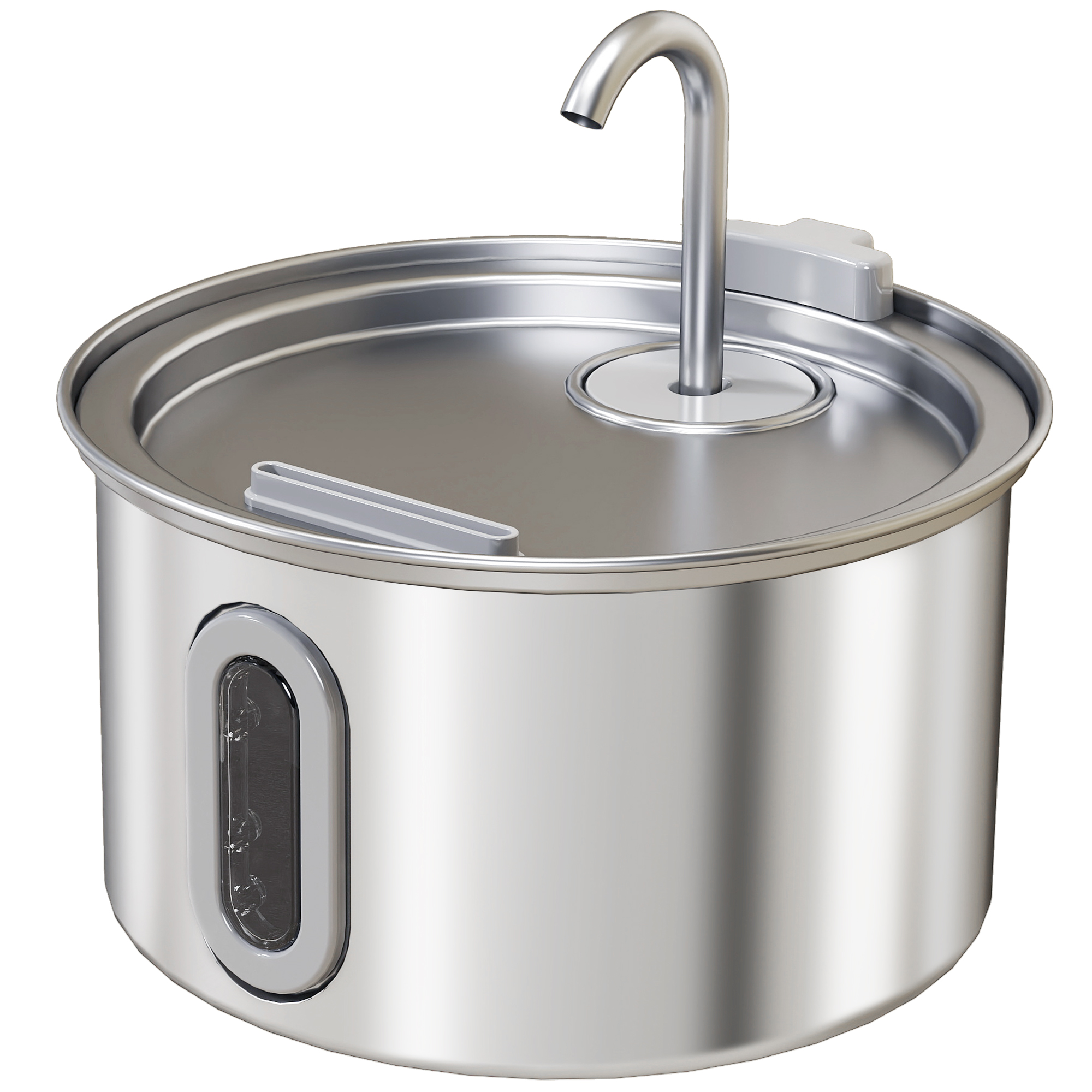 2.5L Stainless Steel Cat Water Fountain With Ultra Quiet Pump Water Level Window And 7 Filters photo 8