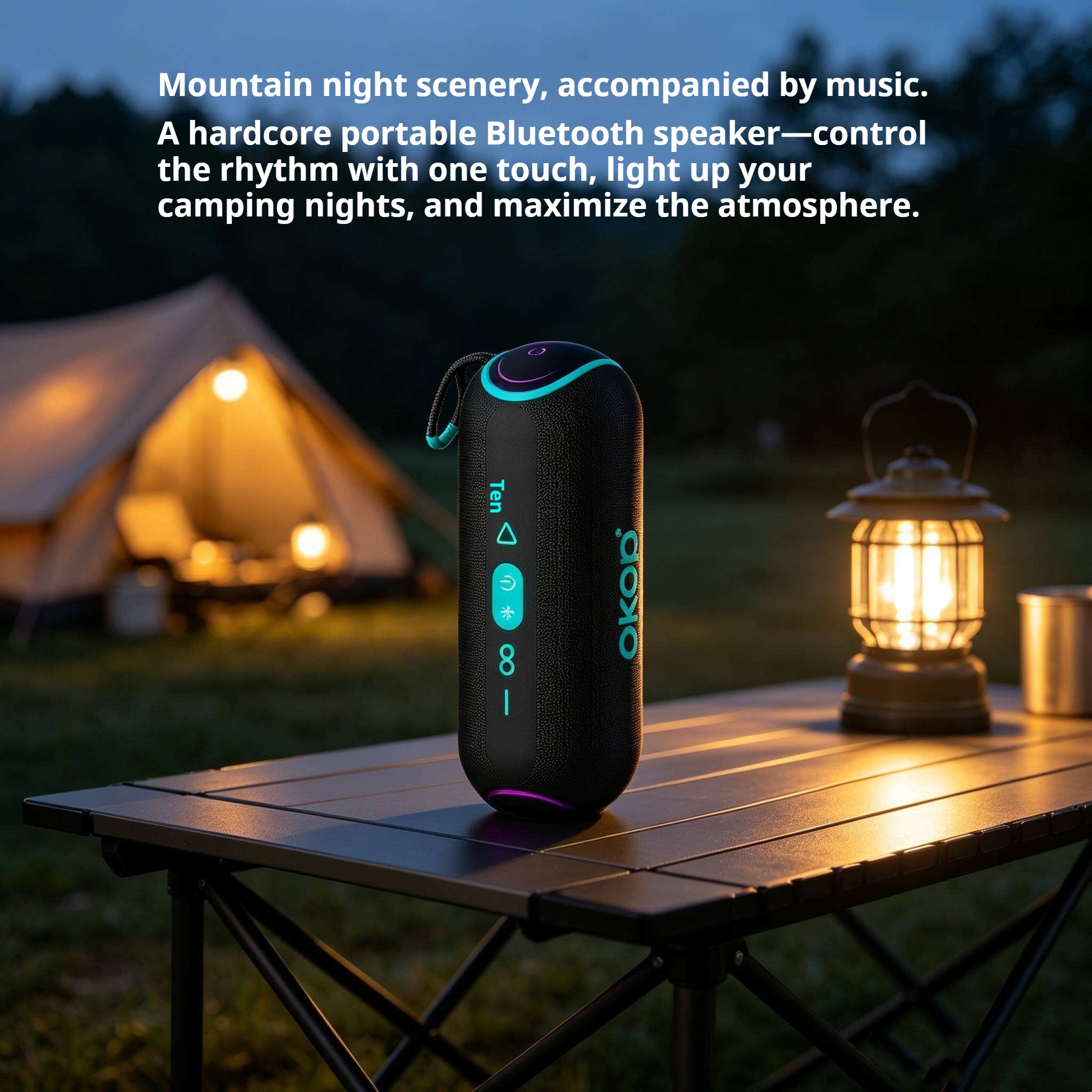 KP-851 Best-selling Wireless Bluetooth Speaker Portable Handle RGB Lighting High-Quality Sound Outdoor Use Factory Direct photo 6