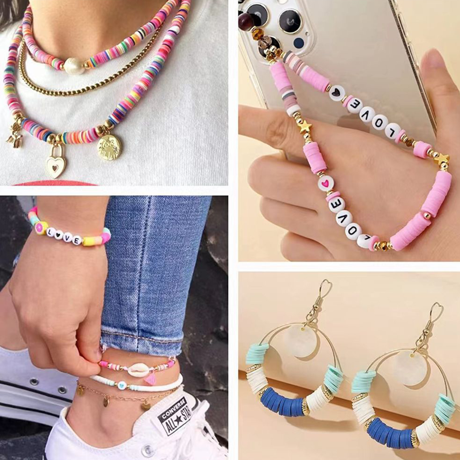 13234PCS Clay Beads Set Flat Polymer Beads DIY Bracelets Bangle Earrings Gift photo 4