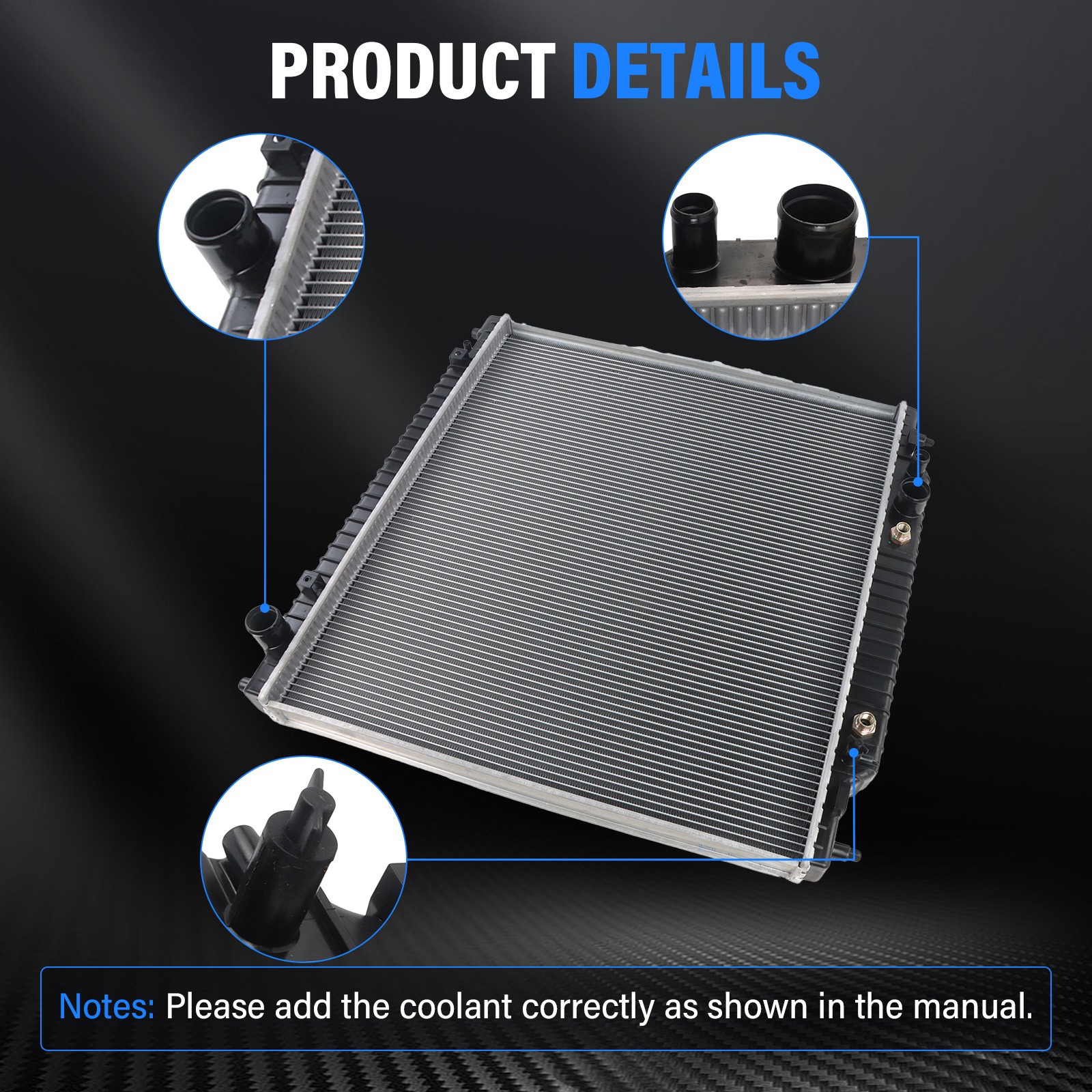Aluminum Radiator For 1999-2004 Ford F250 F350 F450 F-550 Super Duty 6.8L 7.3L photo 4