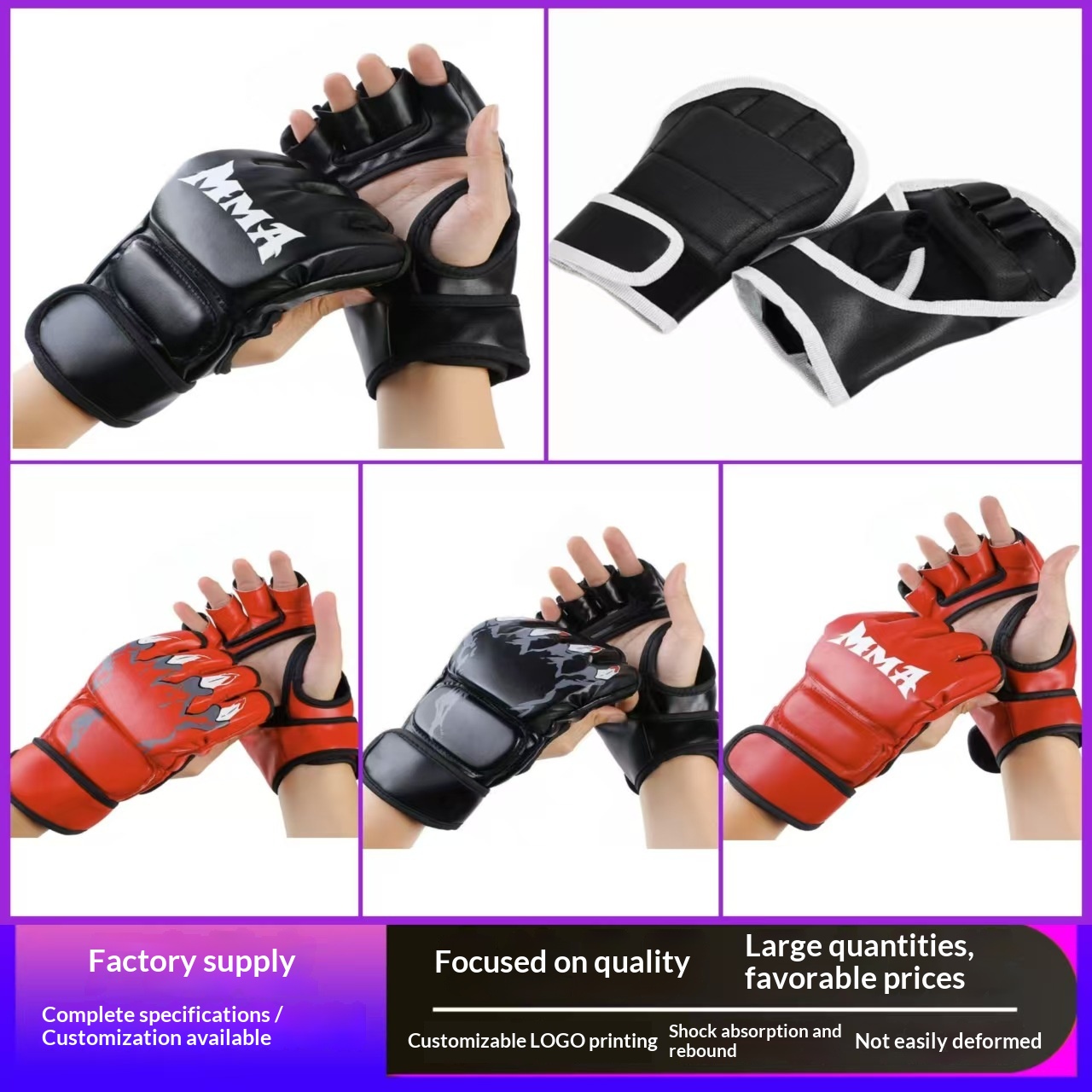 Adult Children's MMA Half Finger Boxing Gloves Thickened Sanda Fitness Sandbag Fighting Fighting Finger Leakage Knuckles photo 6