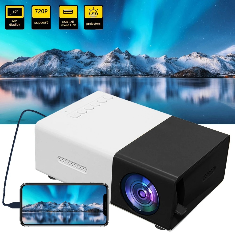 Portable Wired Mobile Phone Projector With Extendable Stand, LED Mini Home Video Device, 1080p HD Screen, USB SD AV HD photo 6