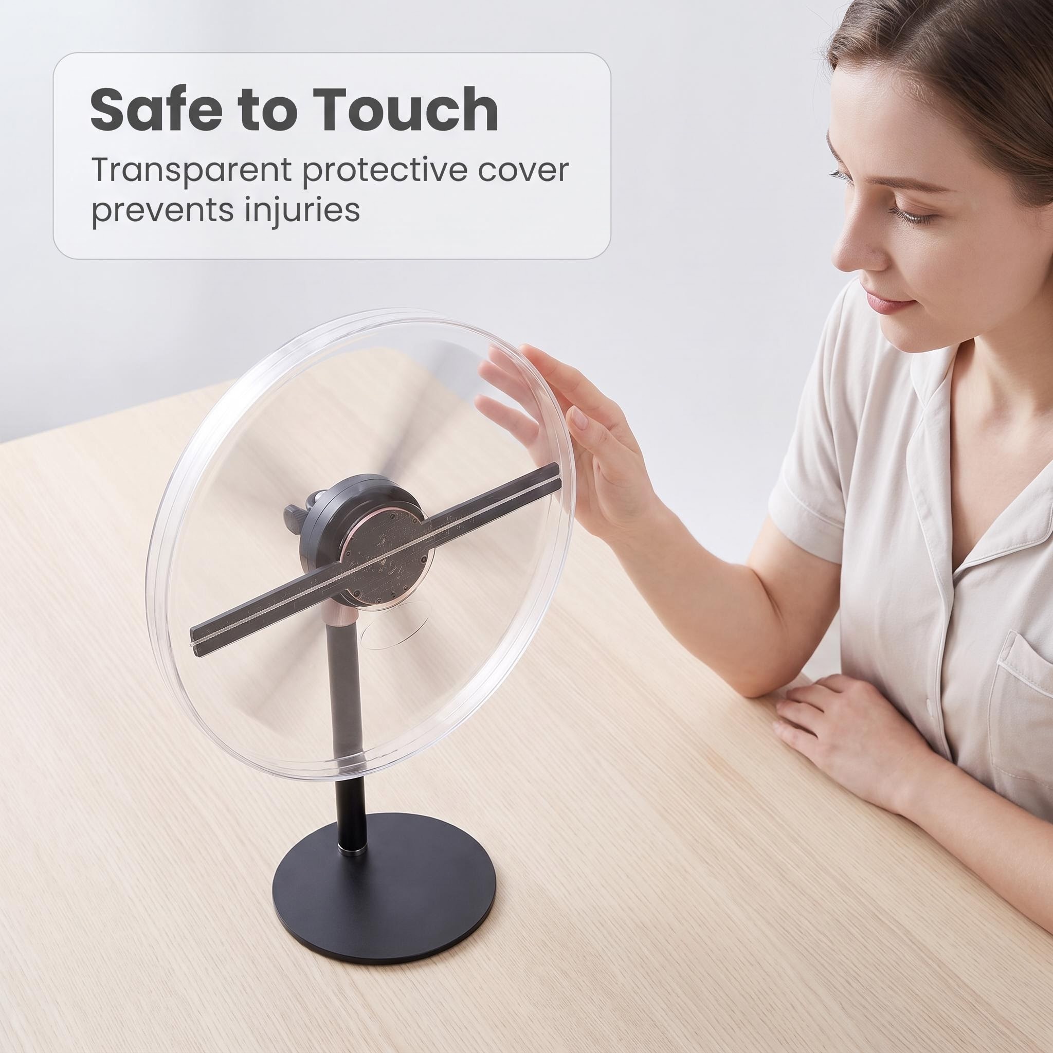 Wiilala Disesktop 3D Hologram Fan 3D Circle App Hologram Advertising Display HD Lights 11.81  WiFi Holographic LED Fan Creative Advertising Design Store Sign photo 6