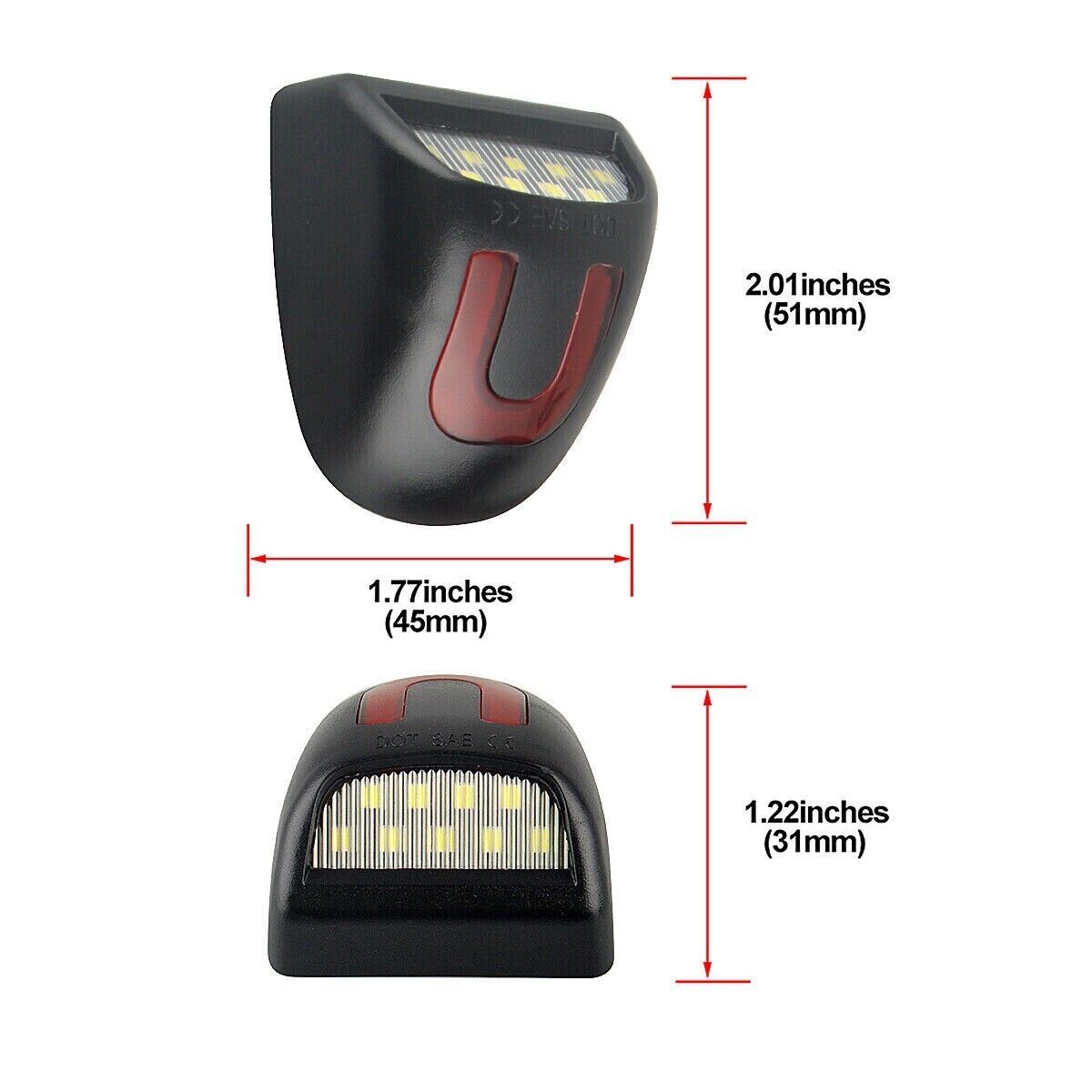 2X LED License Plate Light Red DRL Tube Lamp For Silverado GMC Sierra 1500 2500 photo 7