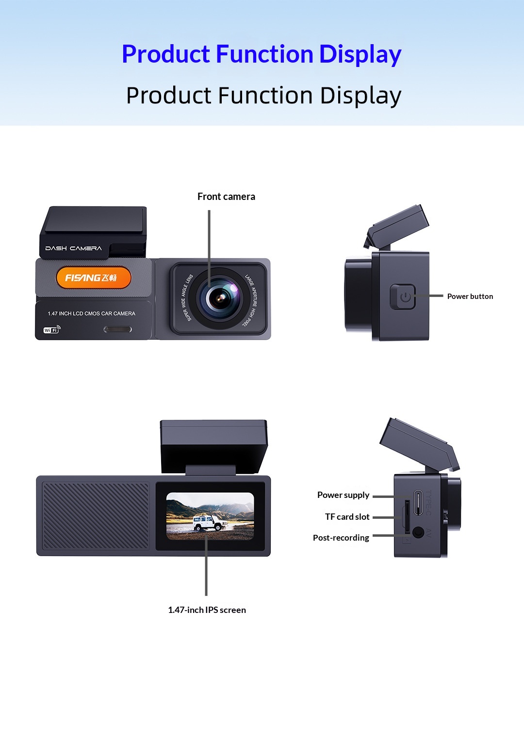 2K Dual Lens Front And Rear Dash Cam, High Definition Car DVR Recorder photo 4