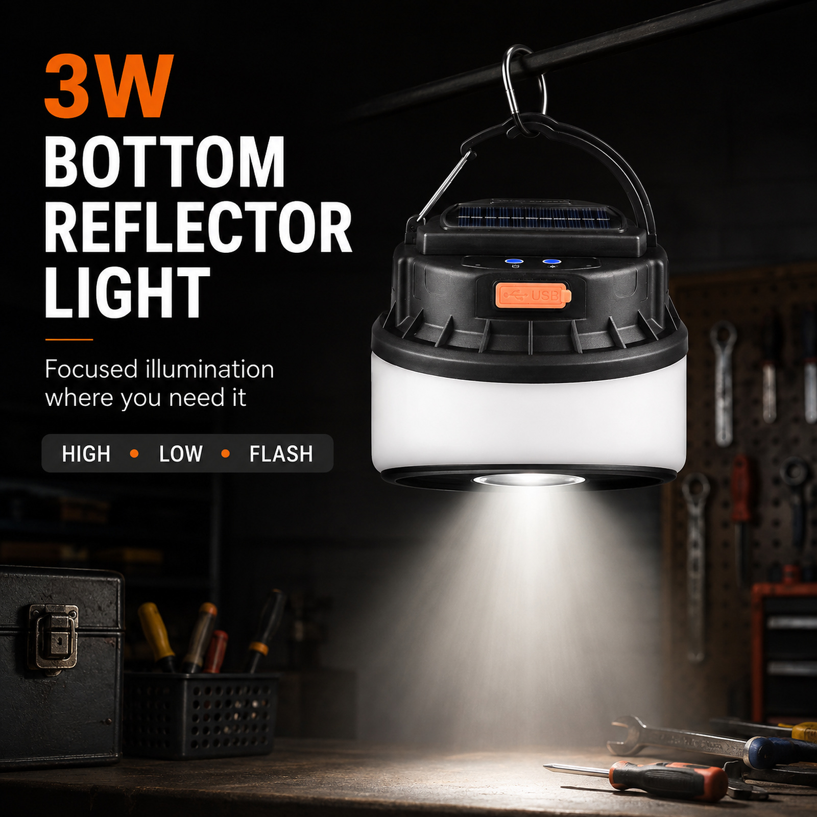 D41 2 Camping Lantern 1800mAh Hanging Hook Type C For Outdoor Factory Supply Solar Powered photo 2