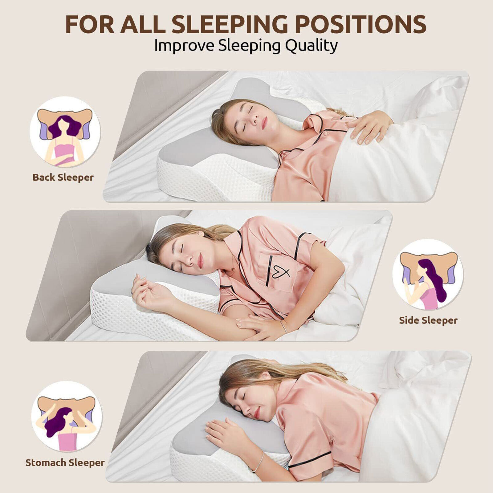 Orthopedic Memory Foam Pillow For Neck Head Shoulder & Back Support Pain Relief photo 3