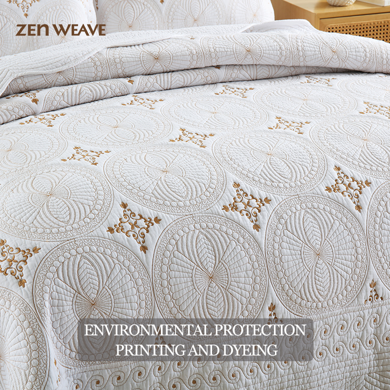3-Piece Arabesque Quilted Bedspread Set Luxury Hotel Collection, No Clumping Pre-Shrunk Envelope Closure Shams Luxury Hotel Collection, No Clumping Pre-Shrunk Envelope Closure Shams photo 7
