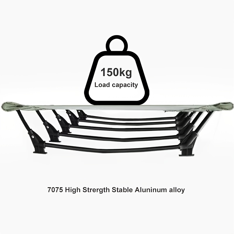Camping Cot Folding Camp Bed Portable Outdoor Bed Aluminum Camping Cot Backpacking Cot Ultralight Camp Cot Heavy Duty Camping Cot 600D Oxford Camping Bed Camping Cot With Side Pocket photo 6