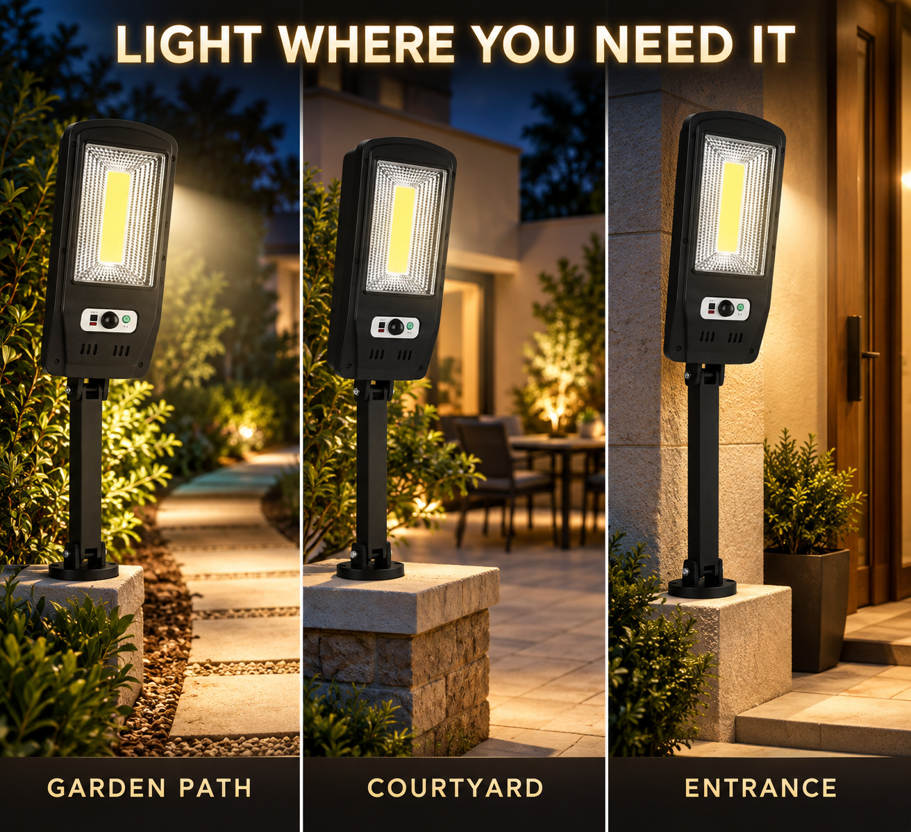 Solar Powered Rechargeable Motion Sensor Waterproof LED Work Light 10W 1500mAh For W756 1 Battery photo 6