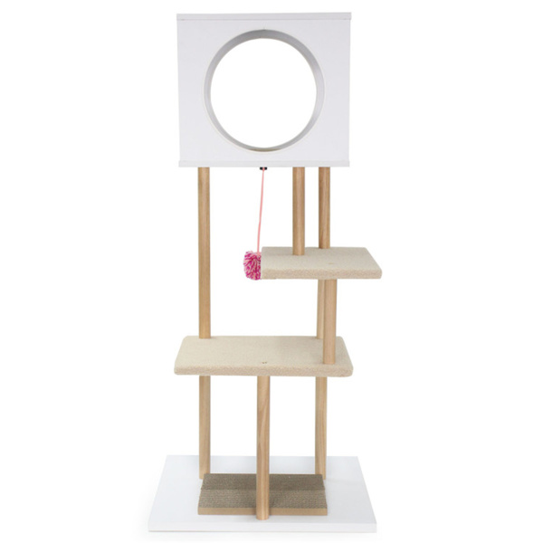 Multi-Level Cat Tree With 2 Scratching Pads, Dual-Door Cat Condo & Anti-Tipping Kit For Indoor Cats photo 3