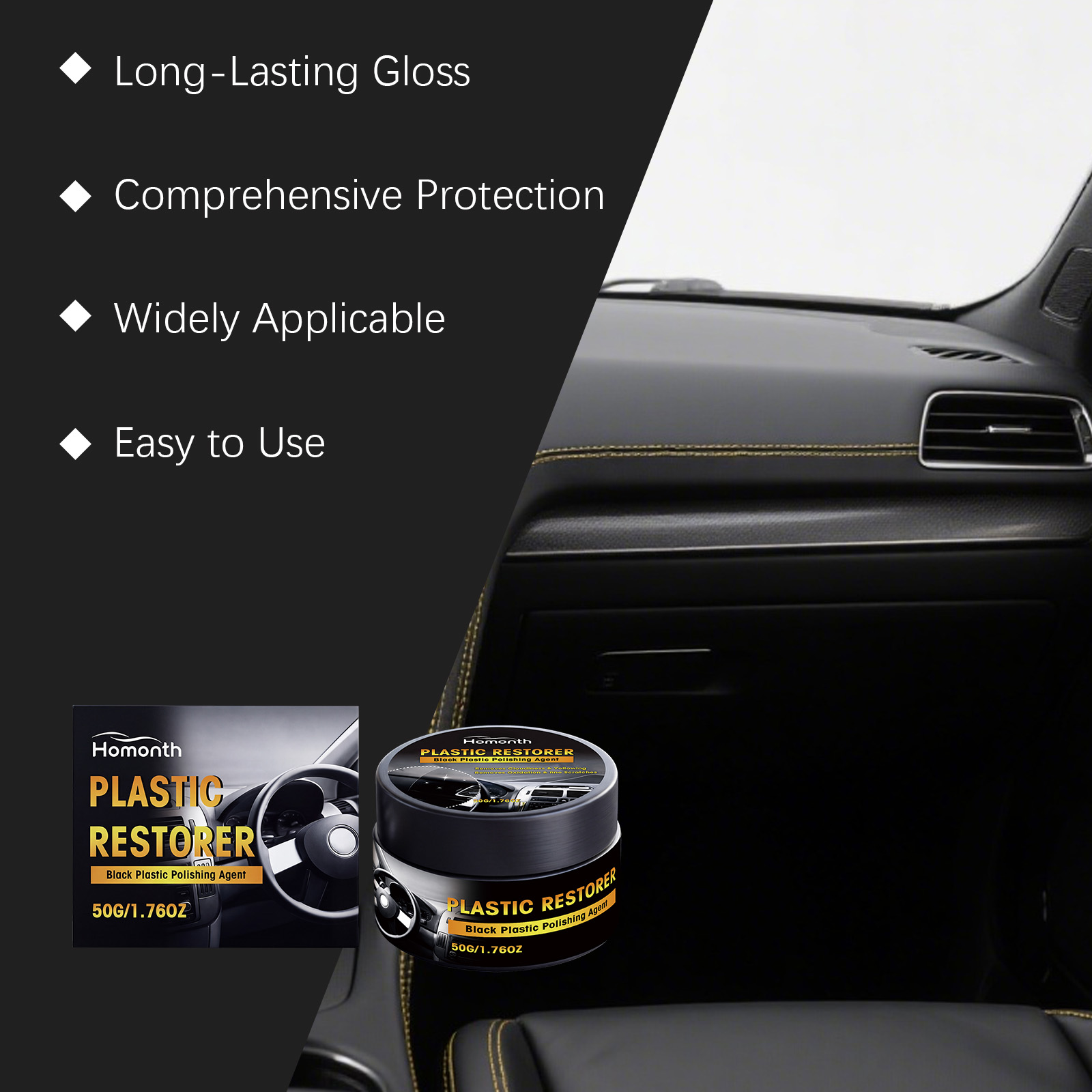 Plastic Cleaning Cream, Gentle Interior Trim Decontamination Dust Removal Care Balm photo 6