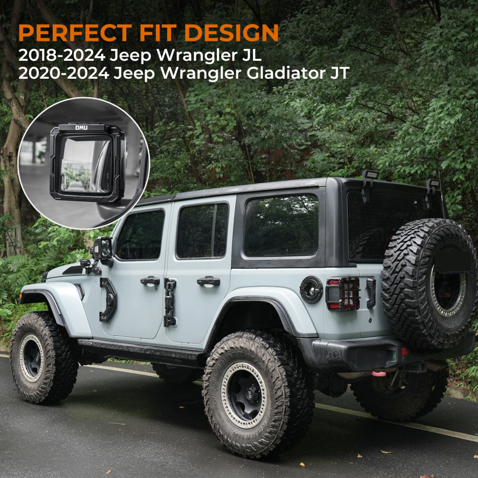 Mirror Rain Shield Frame For 2018-2025 Wrangler JL & 2020-2025Wrangler Gladiator photo 5