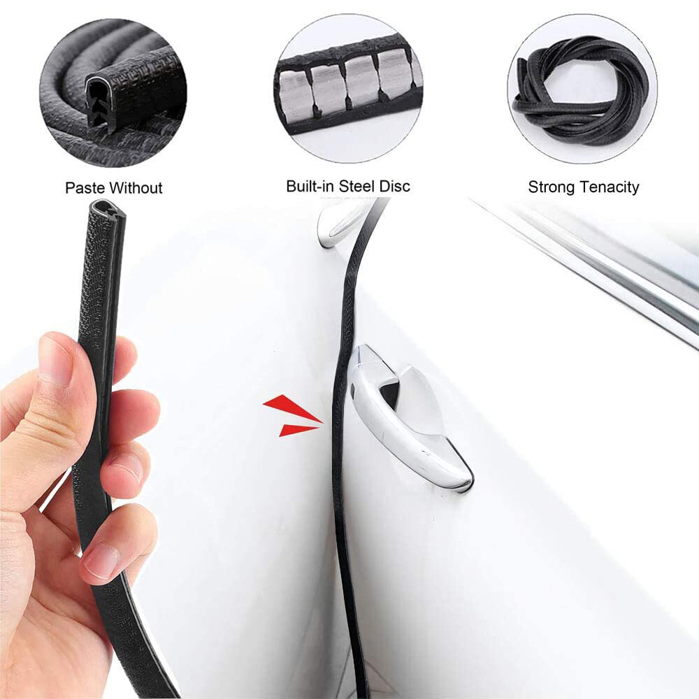 12M Car Door Boot Edge Protector Strip Trim U Shape Guard Seal Rubber Black photo 2