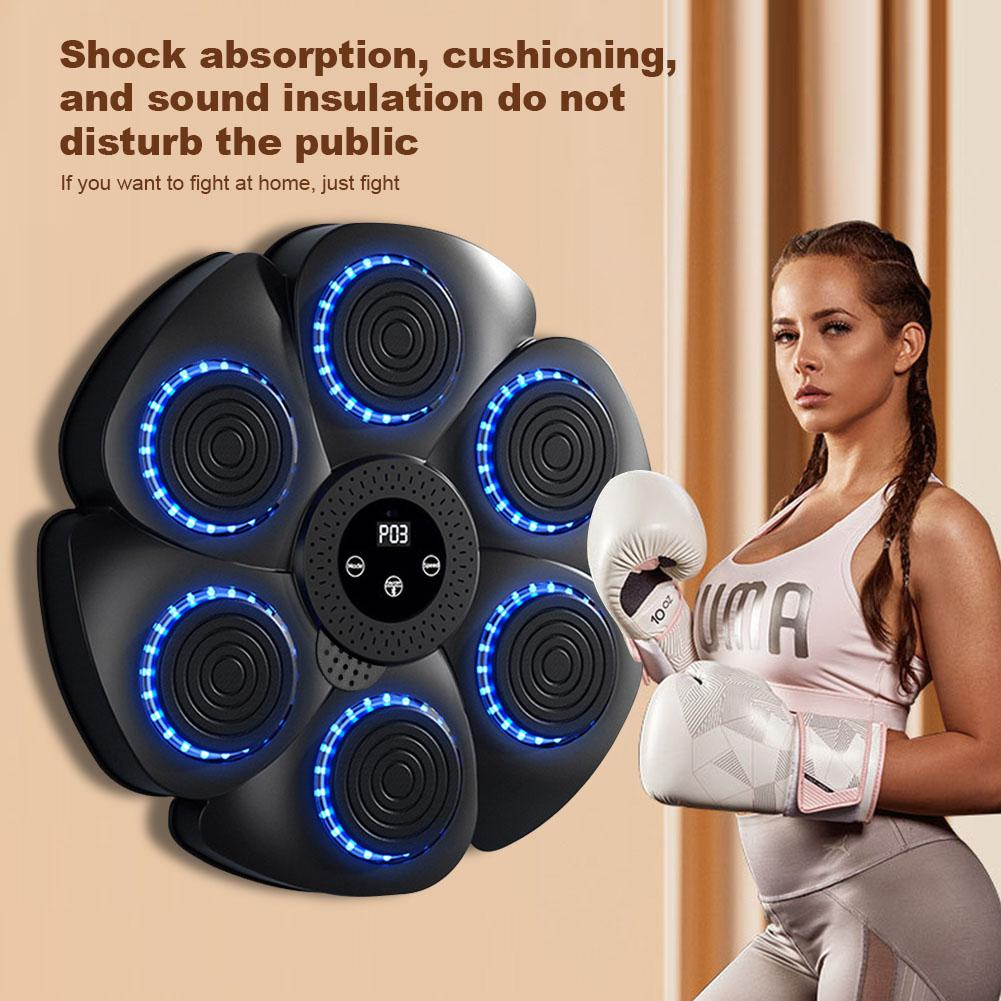 Unisex Smart Bluetooth Music Boxing Machine  Wall Mount Punch Trainer With Shockabsorb Foam RGB Targets  Built-In Speaker Digital Counter Adjustable Speed Easy Installation Magic Tape photo 3