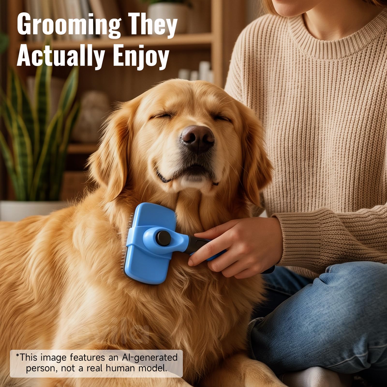 Self-Cleaning Dog Brush For Shedding, Slicker Brush & Grooming Tool Dog Shedding Tool,Deshedder Brush,Undercoat Brush, Ergonomic Handle,For Short Haired Dogs And Indoor Cats photo 3