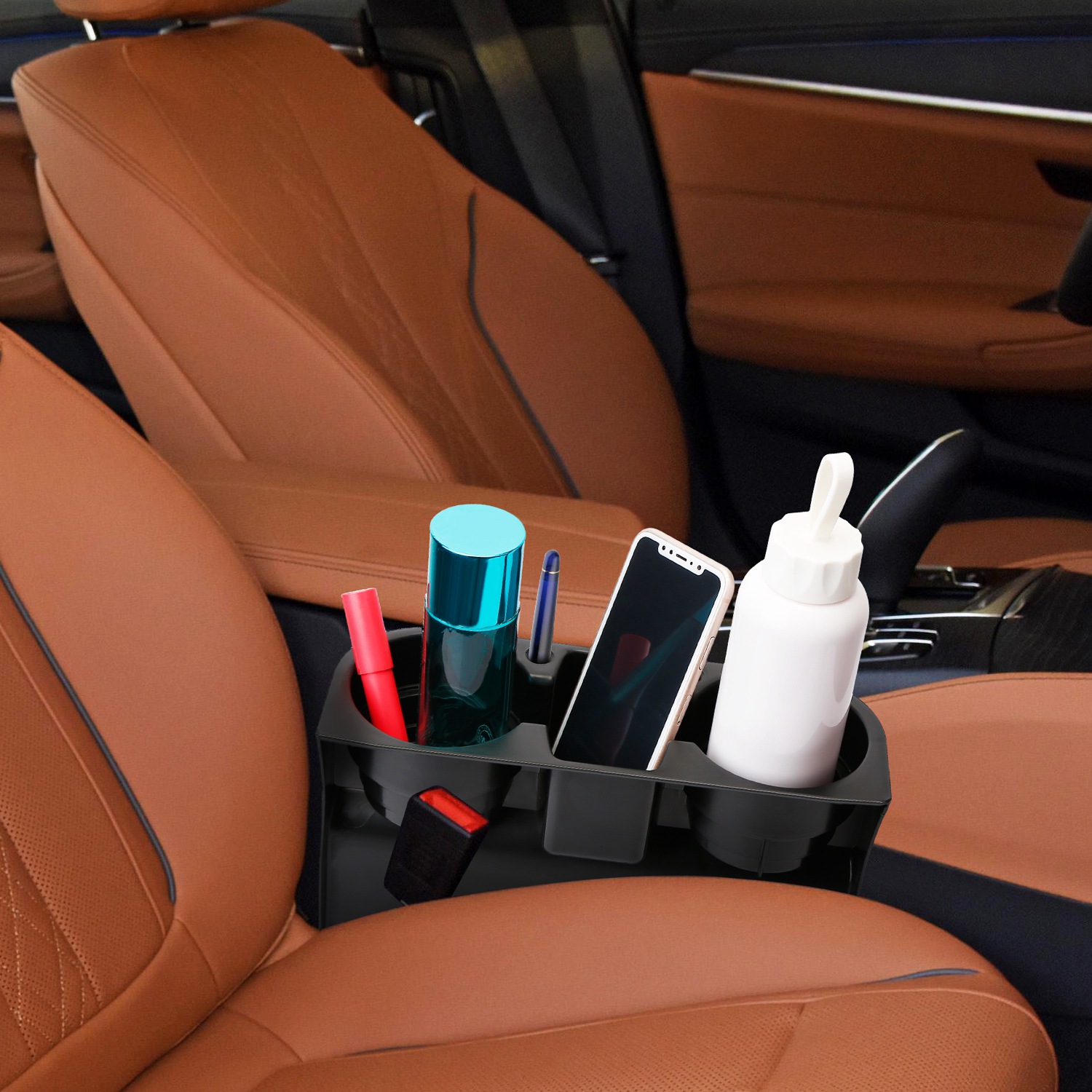 1Pc Car Seam Cup Holder Seat Gap Wedge Drink Storage Organizer Console Side Pocket Mount Stand For Pen Phone Bottle Sunglasses photo 6