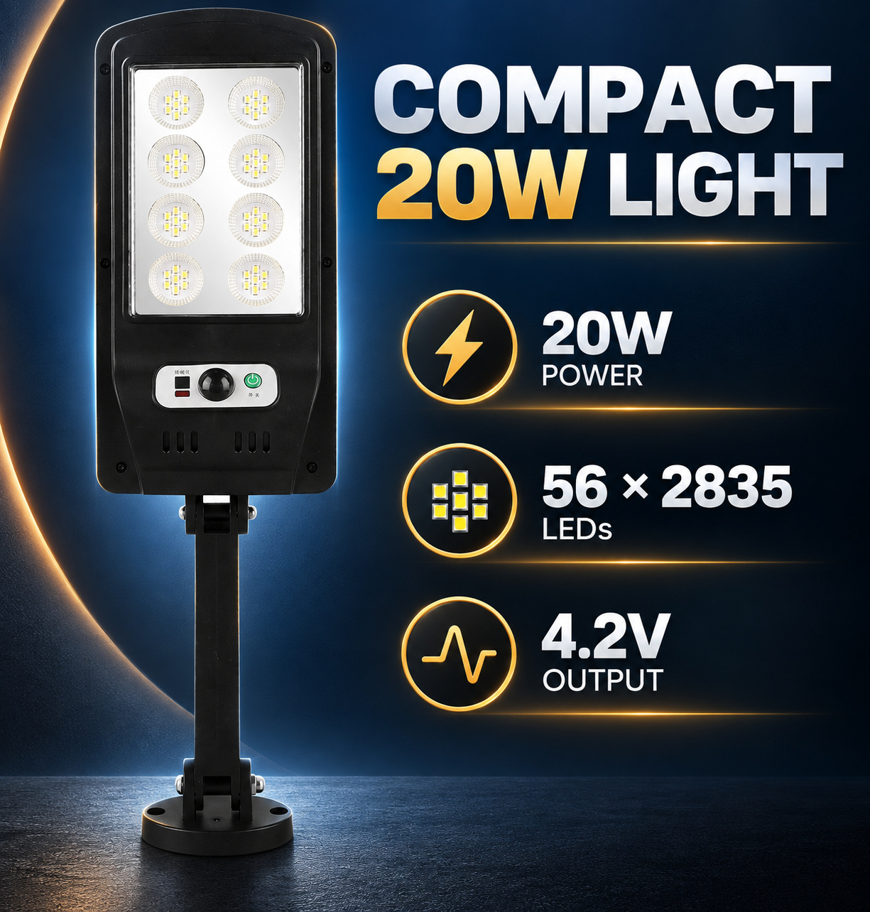 Solar Powered Rechargeable Motion Sensor Waterproof LED Work Light 20W 1500mAh For W755 8 IP65 photo 5