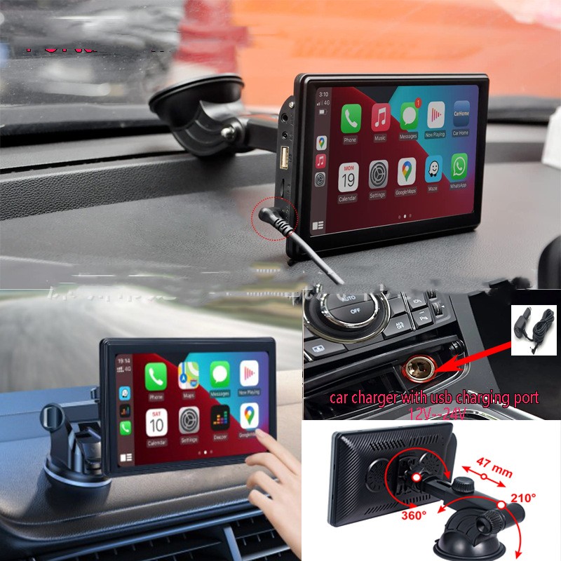 Portable IPS Car Smart Screen Wireless Projection Screen Carplay Android AUTO photo 1