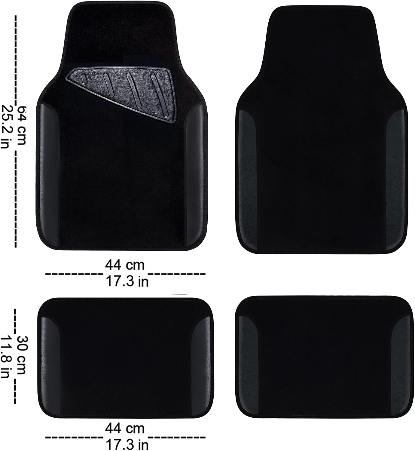 Universal Car Floor Mats 4 Pcs, Waterproof Faux Leather Mats With Anti Slip Backing And Driver Heel Pad For Cars, SUVs, Vans And Trucks photo 5