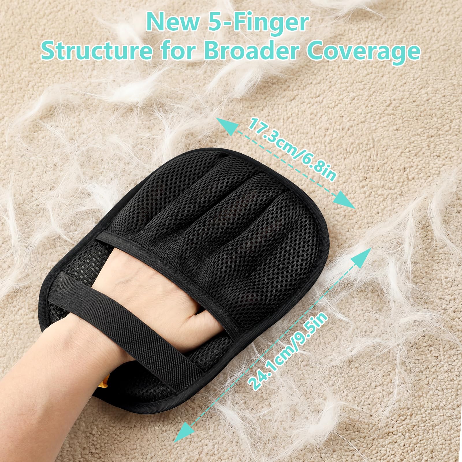 1pc New Upgrade Pet Hair Removal Glove For Dogs & Cats, Electrostatic Reusable Magic Brush Removal Glove, Washable Pet Hair Remover Tool For Clothing, Sofa, Rug, Auto Interior photo 3