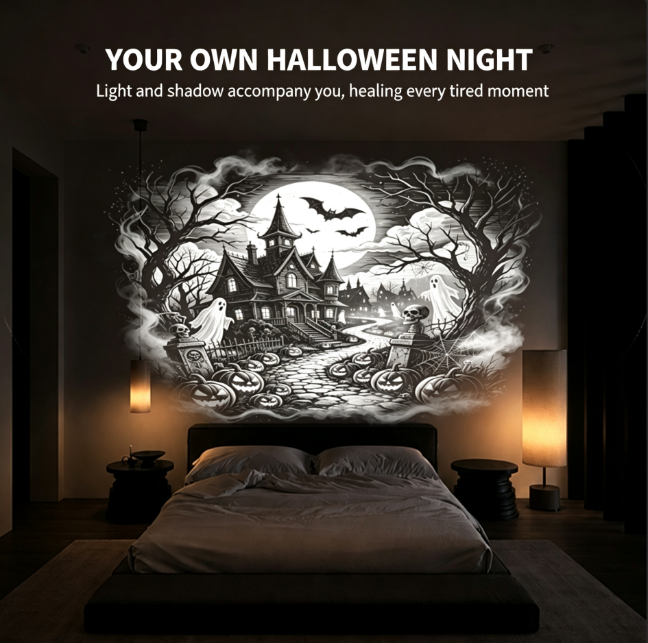 Satellite Shape Projector Light, USB Halloween Projection Night Light, Portable Starry Sky Atmosphere Lamp For Kids Bedroom Living Room, Halloween Party Decor & Holiday Gift For Children photo 7