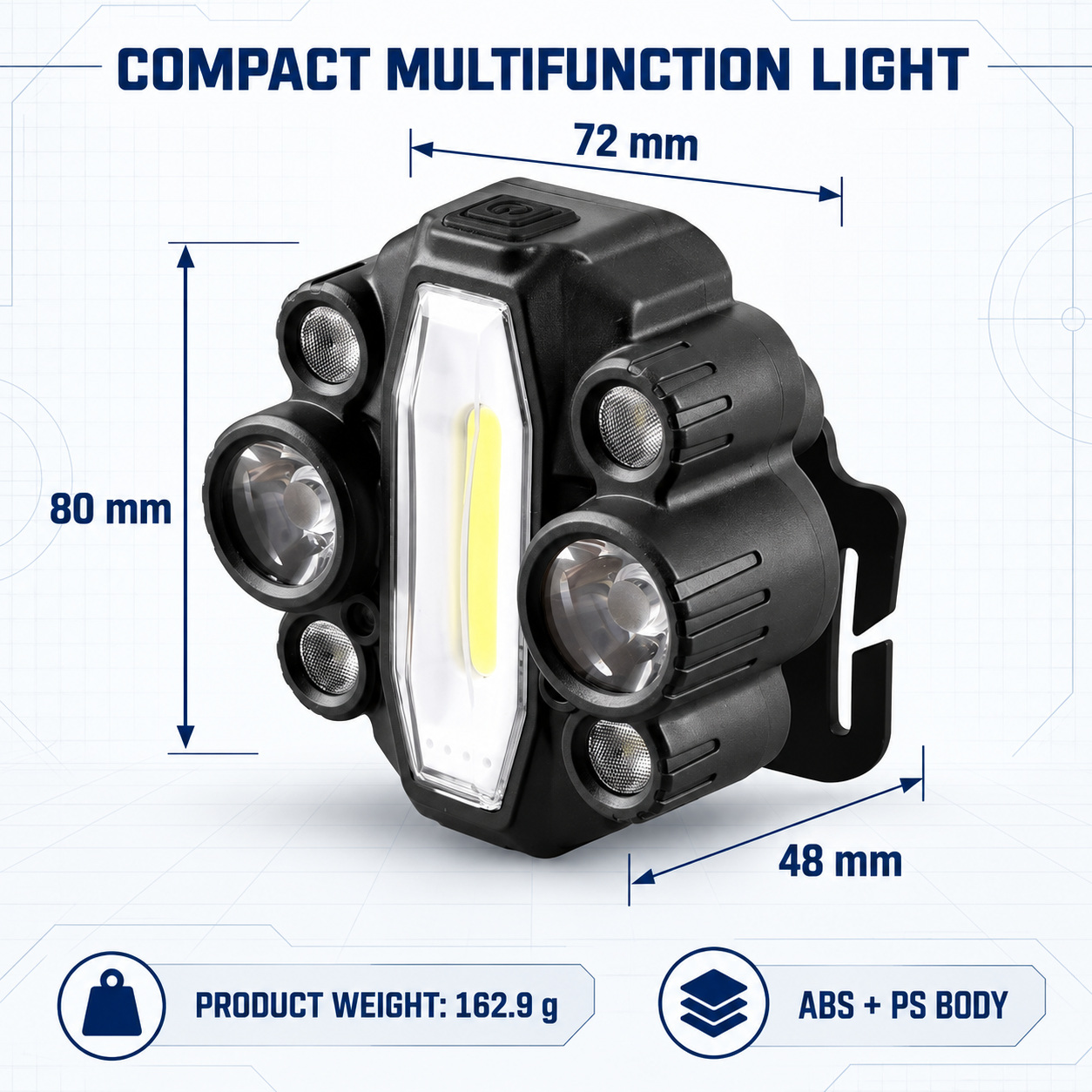 Rechargeable Motion Sensor Magnetic Battery Display LED Work Light 10W Hanging Hook W662 Headlamp Type photo 7