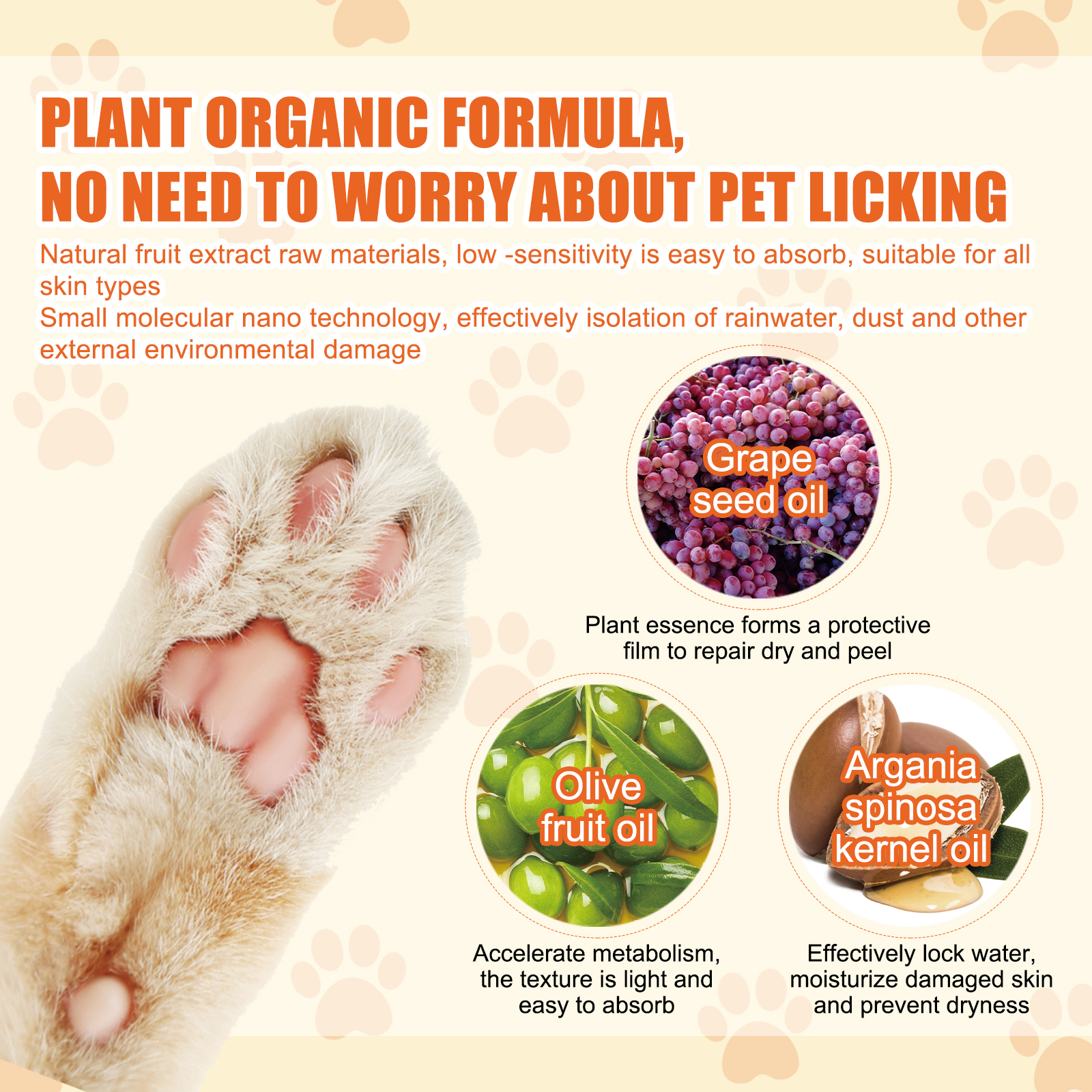 Yegbong Pet Moisturizing Paw Care Cream, Cats And Dogs Universal Moisturizing Feet Soles Meat Pad Cracked Care Cream photo 2