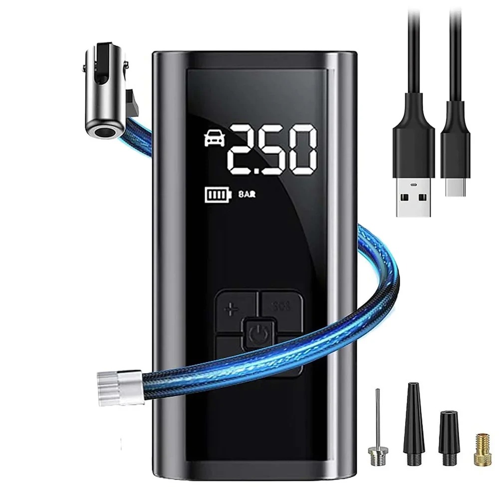 Portable Tire Inflator  Rechargeable Electric Inflator For Cars And Bicycles  Digital Air Compressor  Ball Pump photo 1