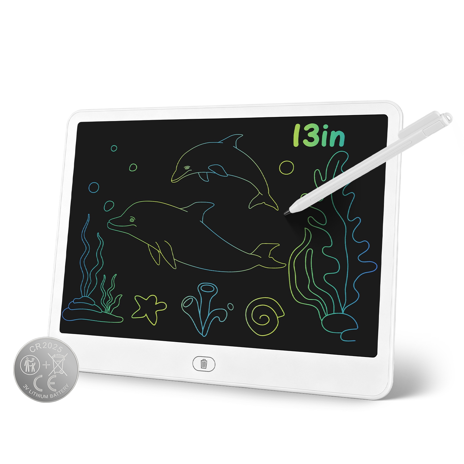 LCD Writing Tablet For Kids, Reusable Doodle Board With Stylus & Lock Function, One-Touch Erase Drawing Pad For Boys Girls Toddler Travel Learning Toys photo 5