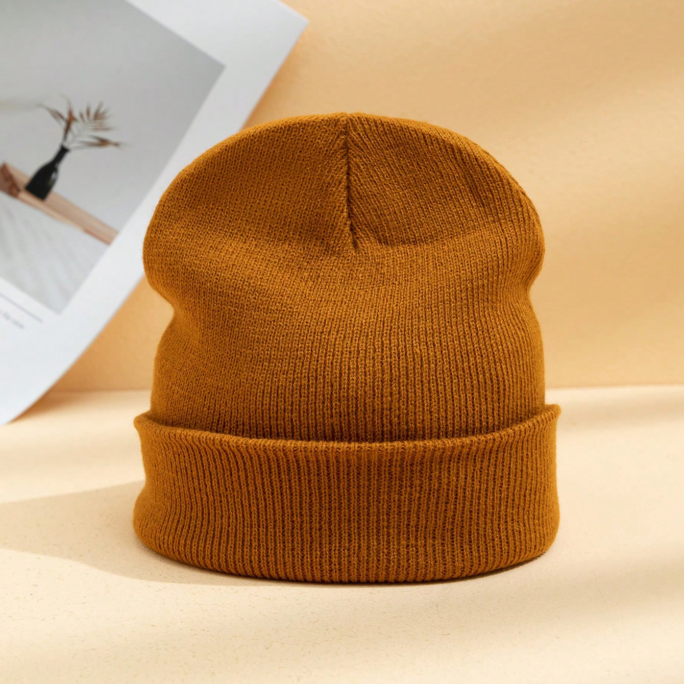 Korean-style Solid-color Wool Knitted Hat, Suitable For Outdoor Leisure, Warmth Preservation, Softness, Skin-friendly, Elastic, And Hooded. Perfect For Outdoor Outings photo 6