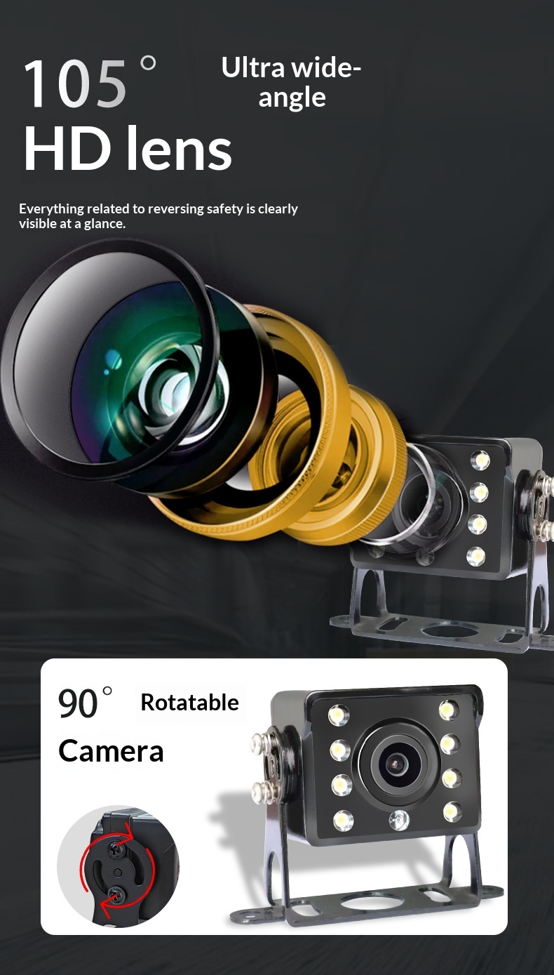 AHD 1080P 720P Reverse Camera, HD Night Vision, 12V, For Bus Truck Harvester photo 2