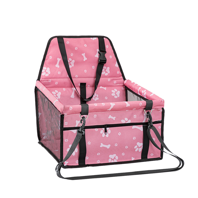 Pet Car Seat, Breathable Foldable Cat Dog Car Booster Seat With Safety Leash & Mesh Window, Waterproof Oxford Cloth Vehicle Travel Basket For Small Medium Dogs & Cats photo 2