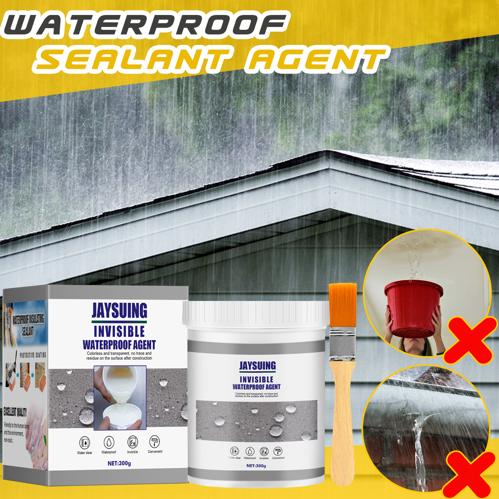Transparent Waterproof Adhesive 300g Plus Brush  1bottle photo 6