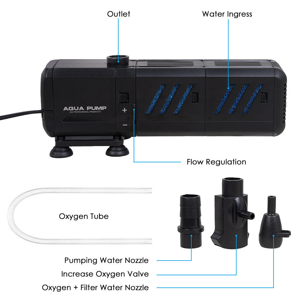 4 In 1 Aquarium Fish Tank Filter Water Internal Purifier Filter Oxygen Wave photo 4