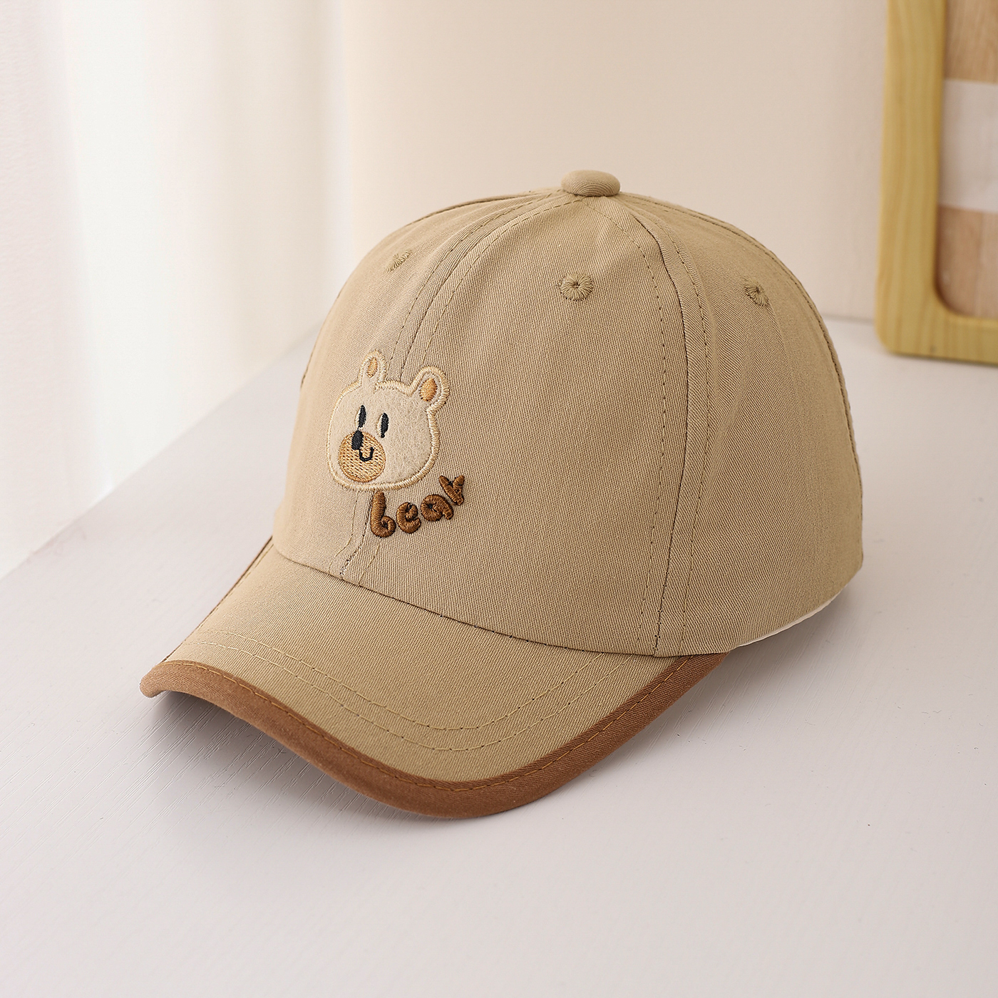 Children's Multi-color Edge-stitching Cartoon Bear Letter Embroidery Adjustable Cute And Versatile Baseball Cap Suitable For Going Out For Shopping photo 8