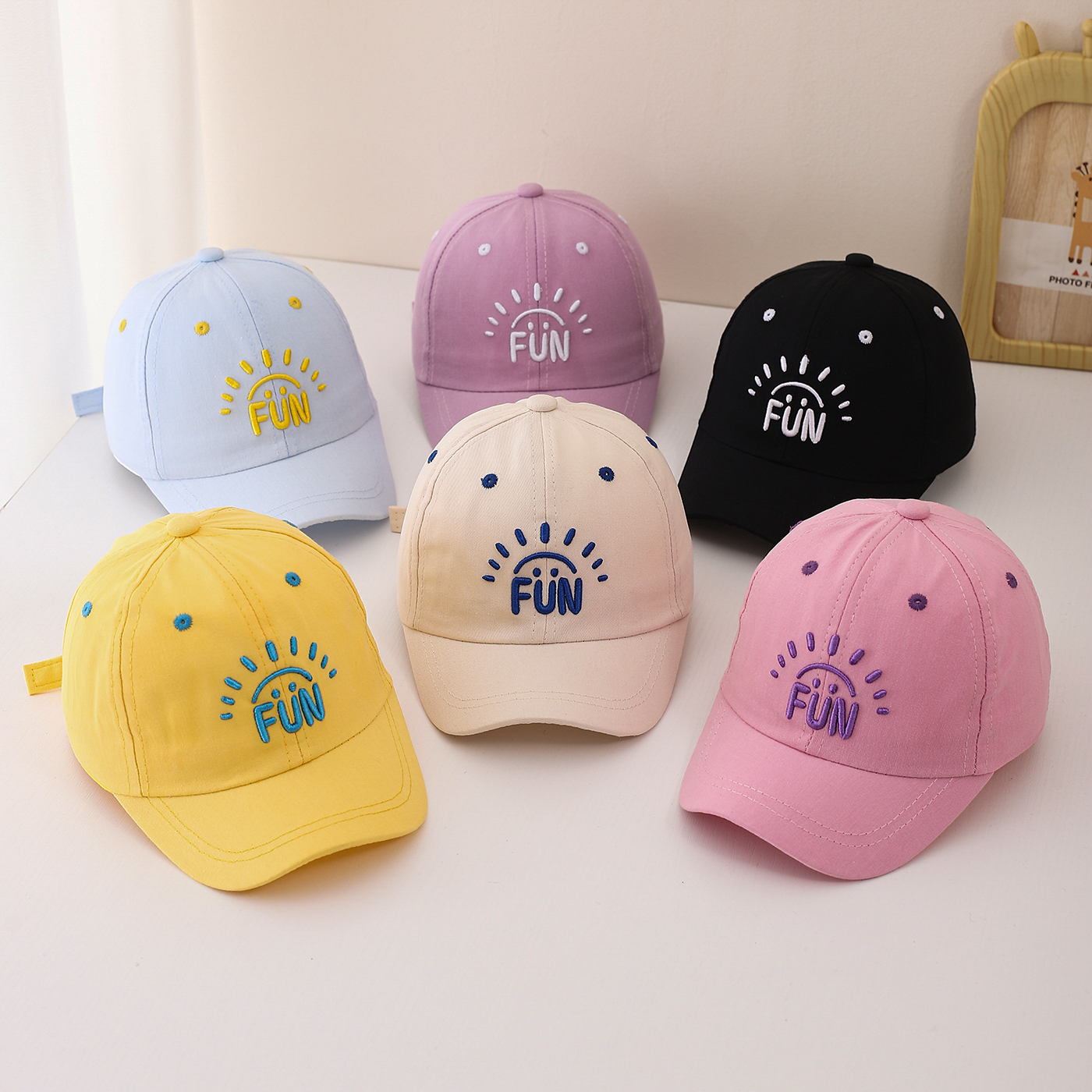 Children's Single-color Three-dimensional Letter Sun Embroidery Adjustable Simple Casual Baseball Cap Suitable For Outdoor Outings And Shopping photo 8