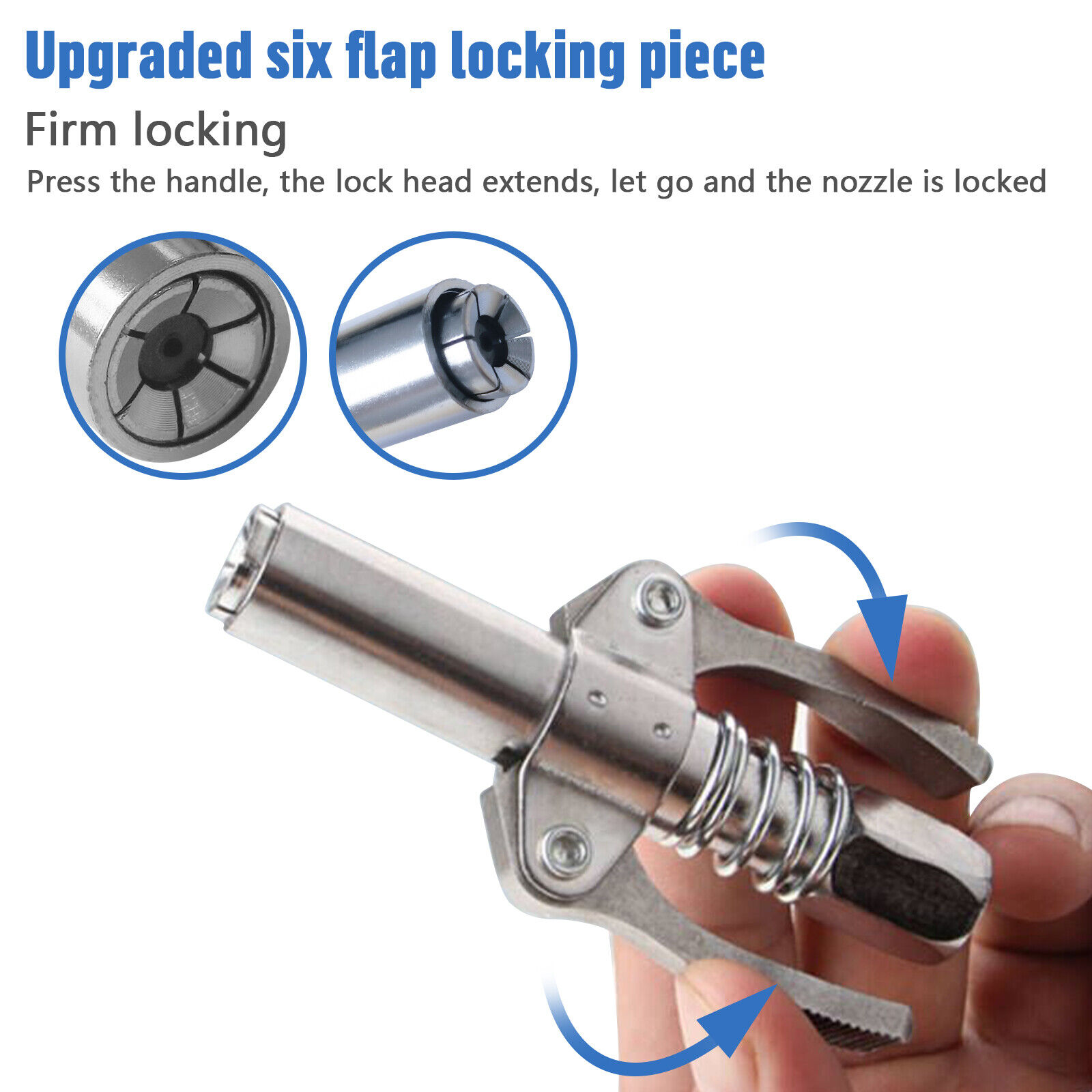 Grease Gun Coupler High Pressure Quick Release Lock Nozzles W&Hose For 1&8in NPT photo 2