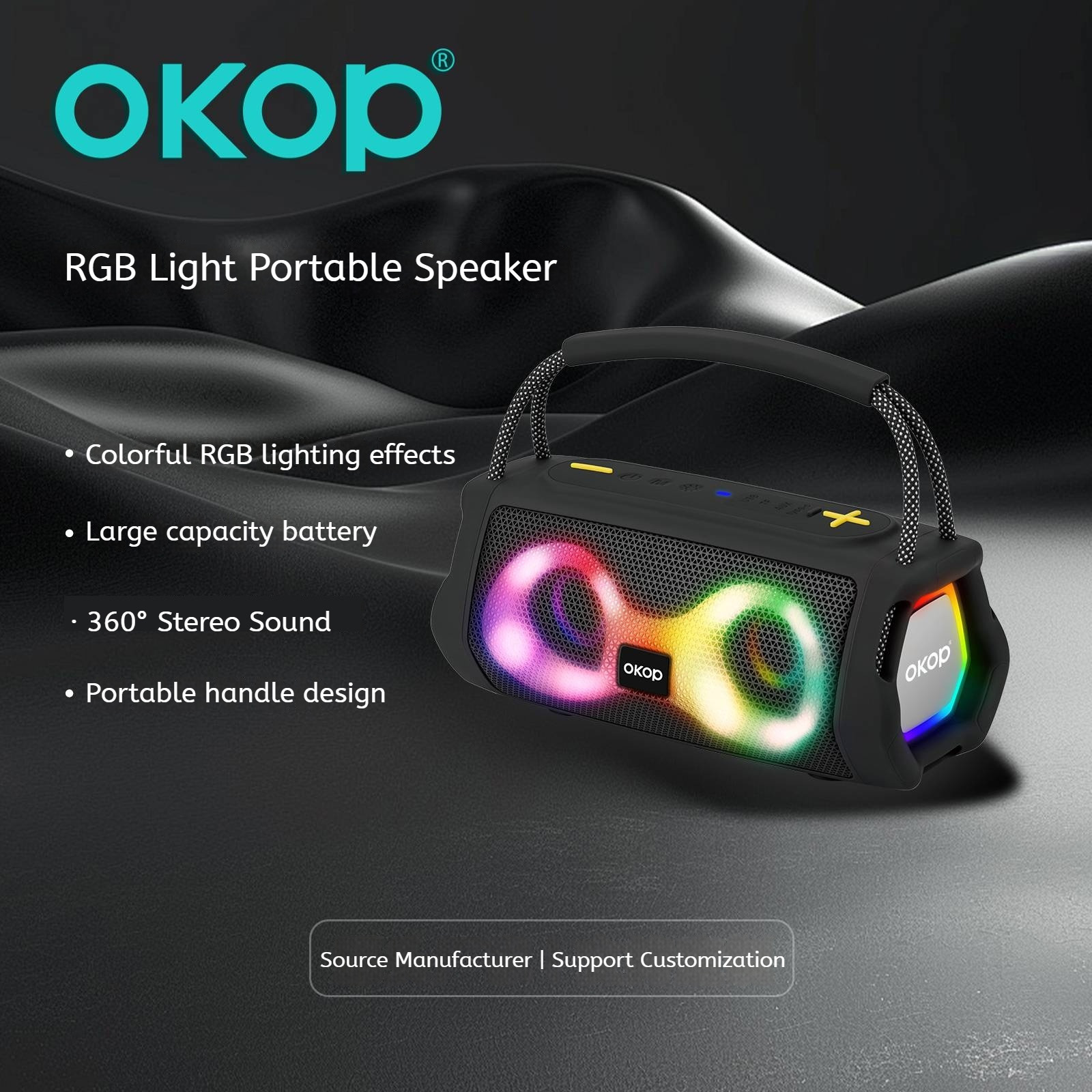 KP-812 Best-Selling Portable Wireless Bluetooth Speaker With Handle RGB Lighting And Outdoor Party Capability Factory Stock Available photo 8