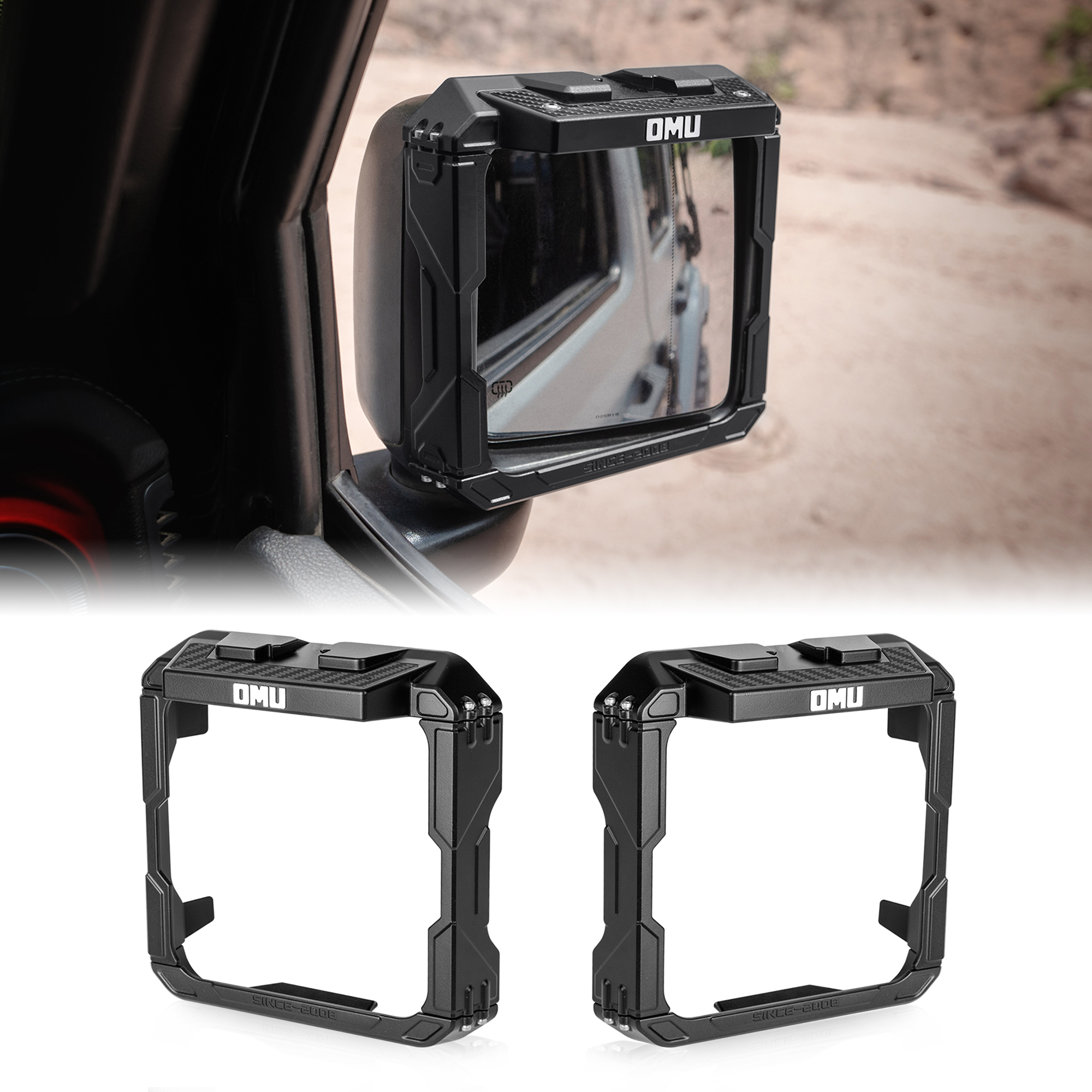 Mirror Rain Shield Frame For 2018-2025 Wrangler JL & 2020-2025Wrangler Gladiator photo 4