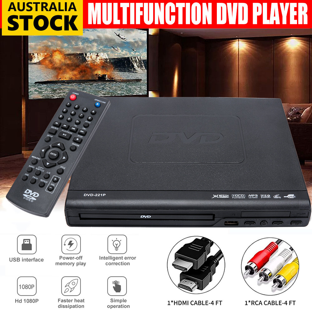 DVD Player Movie Composite Video Multi Region HD 1080p W&Remote RCA Cable photo 8