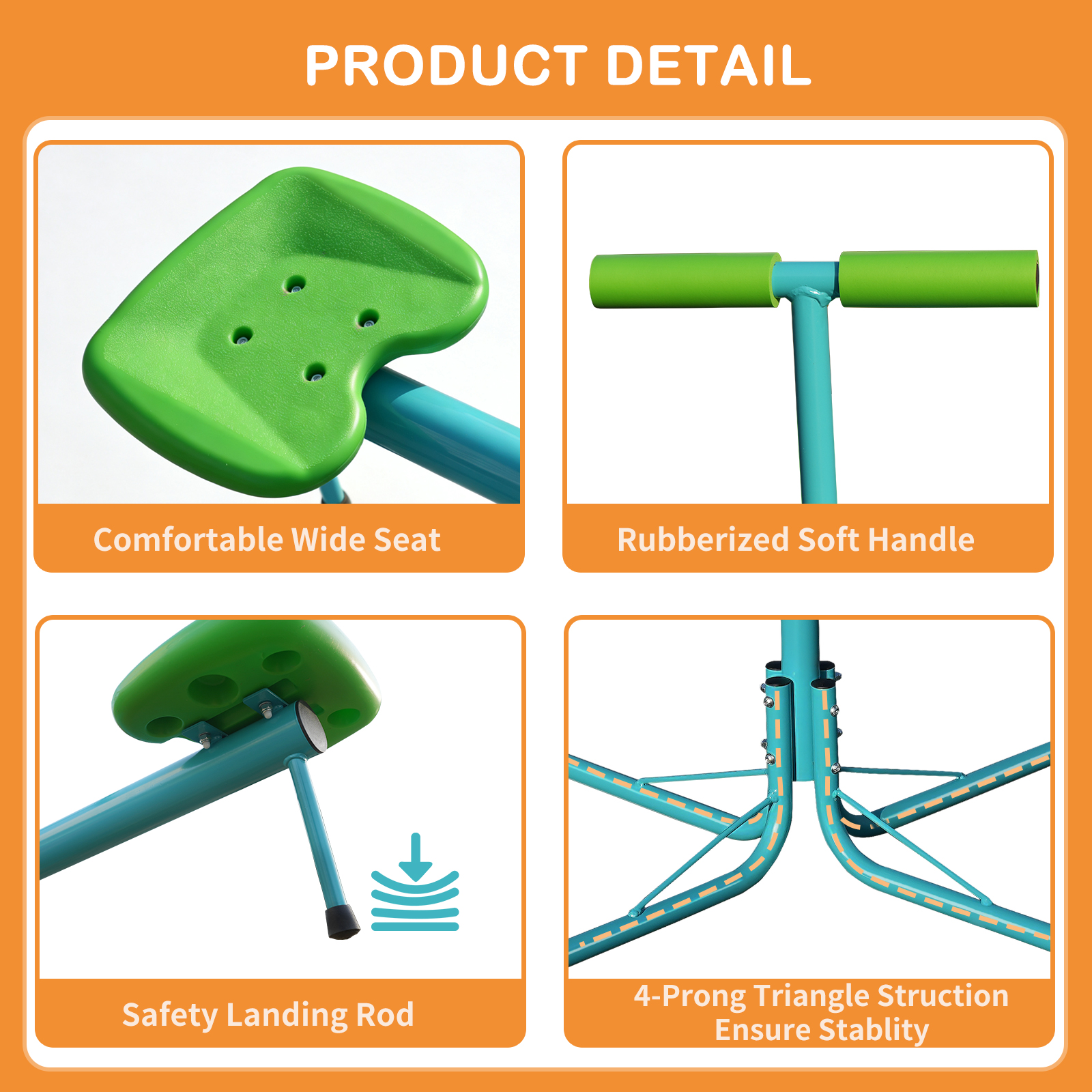 Stilt Board, 360 Degree Rotating Toddler Sitting And Wobbling On A Rotating Seesaw, Backyard Playground For Children's Outdoor Play Equipment photo 2