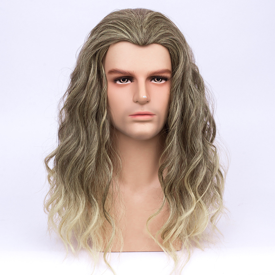 Halloween Cos High Quality Matte Temperature Silk Wig Beard photo 3