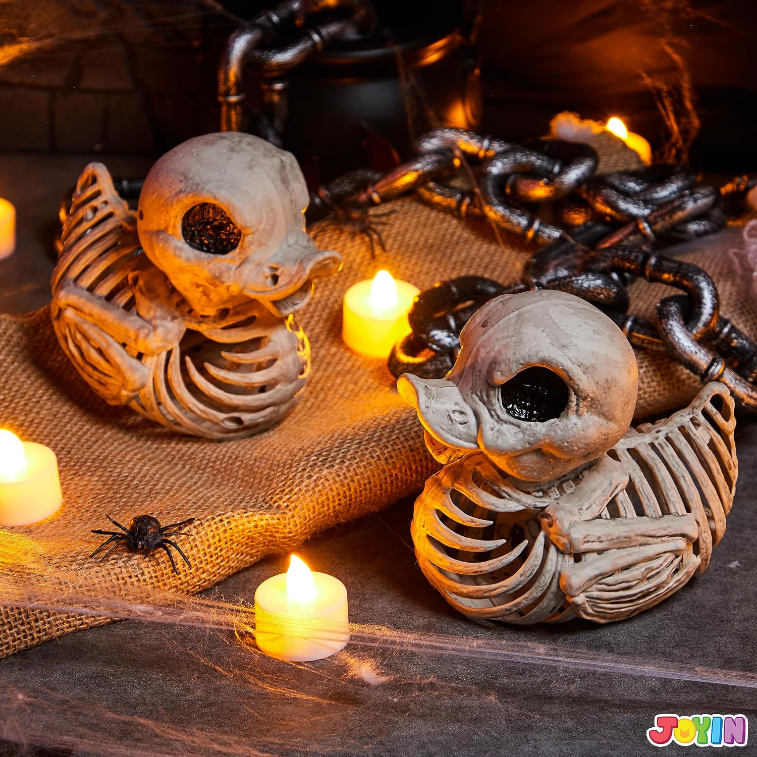 2-Piece 4.5-Inch Duck Skeleton Halloween Decorations Plastic Bone Props For Graveyard, Yard And Party Decor photo 4