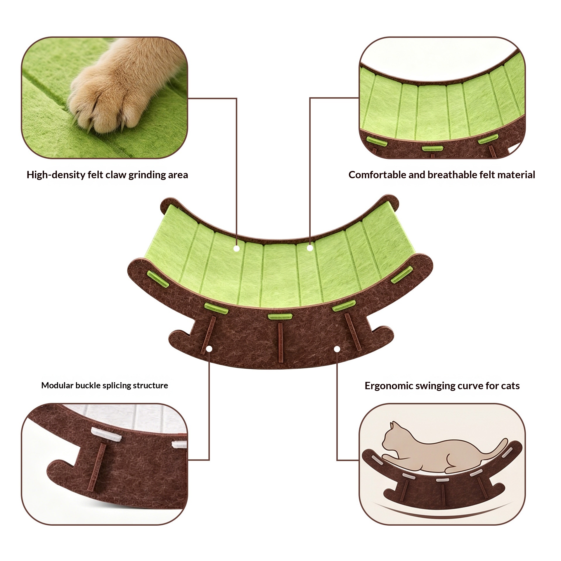 Cat & Dog Rocking Chair Scratcher, Wear-Resistant & Durable photo 6