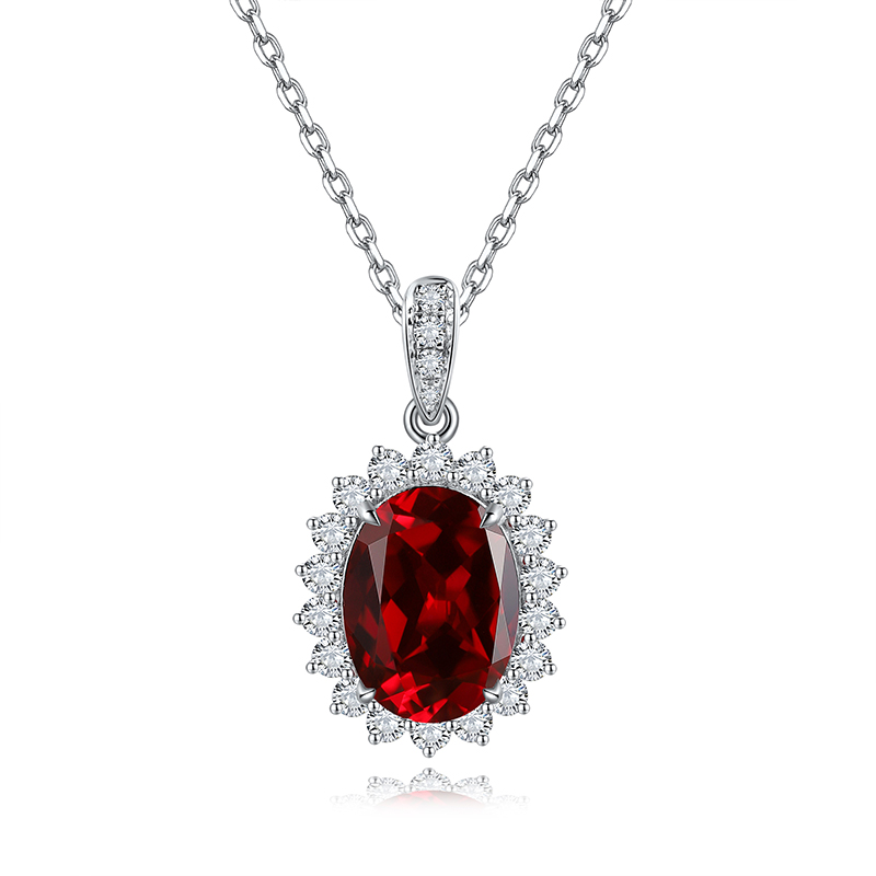 S925 Silver 2.4g Lab-Created Gemstone Necklace, 8x10mm Ruby&Sapphire&Paraiba Pendant, 40&5cm photo 2
