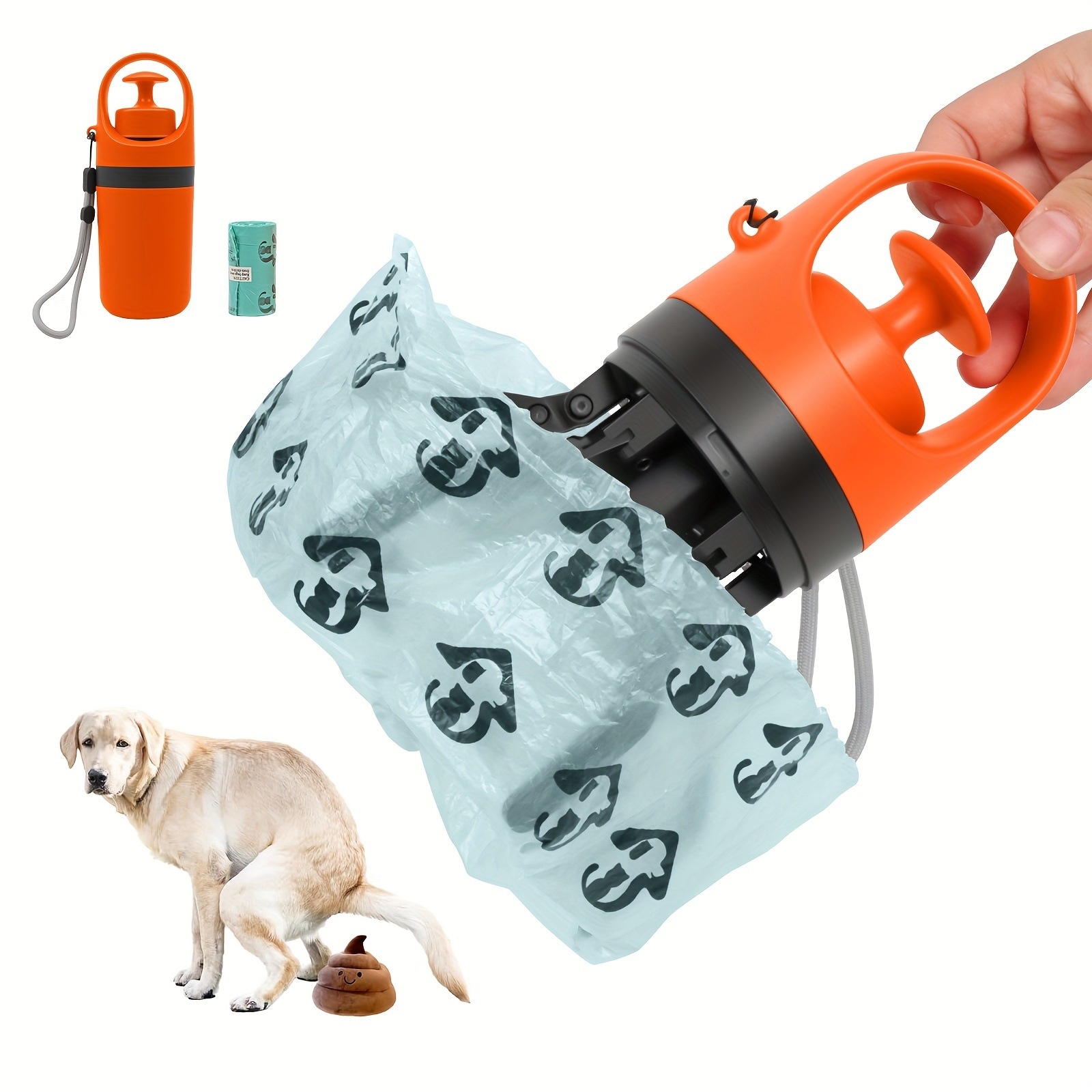 Portable 6-Claw Pet Poop Scooper With Built-in Bag Dispenser photo 2